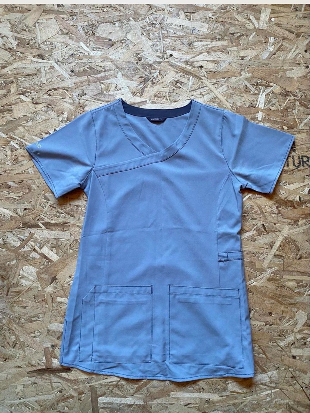 Carhartt Women's Light Grey V-Neck Utility Nurse Scrub-XS